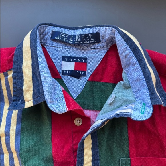 Vintage Tommy Hilfiger Boys Striped Shirt- 7 - Picture 7 of 8